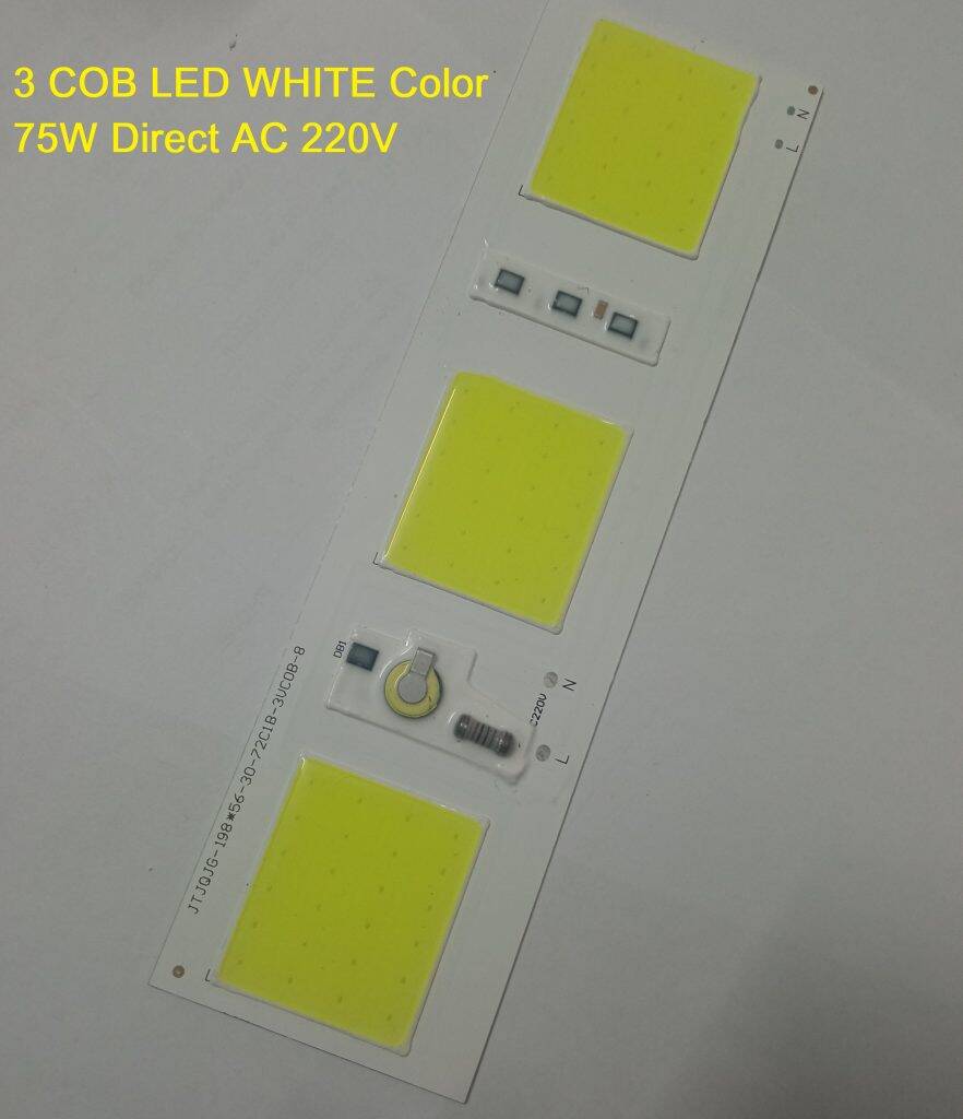 Picture of 3 COB LED WHITE Color JTJQJG-198×56-30-72C1B-3VCOB-8 75W LED Light WHITE 75W Light Direct 220V LED Light Bulbs 198x56mm COB LED 75W WHITE LED Light