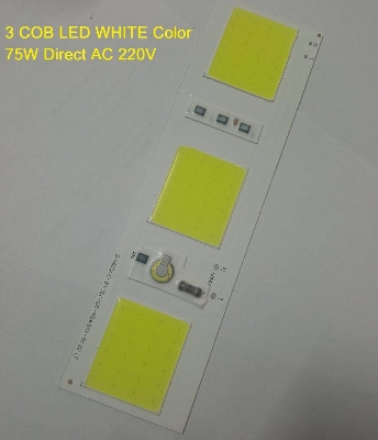 Picture of 3 COB LED WHITE Color JTJQJG-198×56-30-72C1B-3VCOB-8 75W LED Light WHITE 75W Light Direct 220V LED Light Bulbs 198x56mm COB LED 75W WHITE LED Light