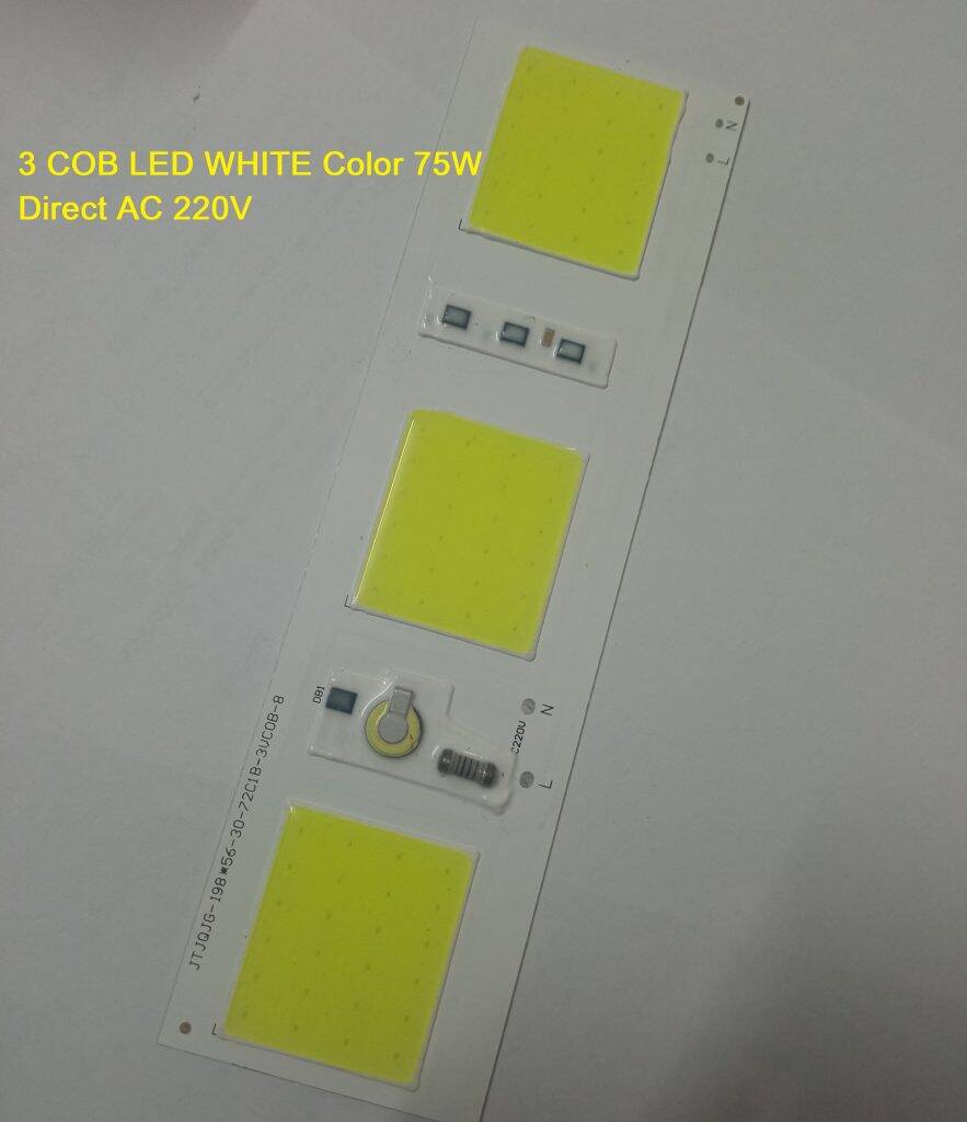 Picture of 3 COB LED WHITE Color JTJQJG-198×56-30-72C1B-3VCOB-8 75W LED Light WHITE 75W Light Direct 220V LED Light Bulbs 198x56mm COB LED 75W WHITE LED Light