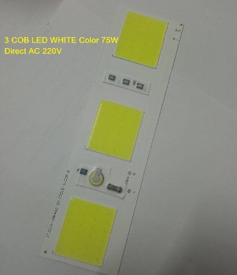 Picture of 3 COB LED WHITE Color JTJQJG-198×56-30-72C1B-3VCOB-8 75W LED Light WHITE 75W Light Direct 220V LED Light Bulbs 198x56mm COB LED 75W WHITE LED Light
