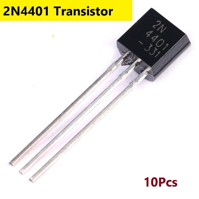Picture of 10Pcs- 2N4401FT Transistor 2N4401 Transistor NPN 50V 0.8A 0.5W Power 3 Pin Leads 4401 Transistor TO-92 Package General Purpose Transistor Switching
