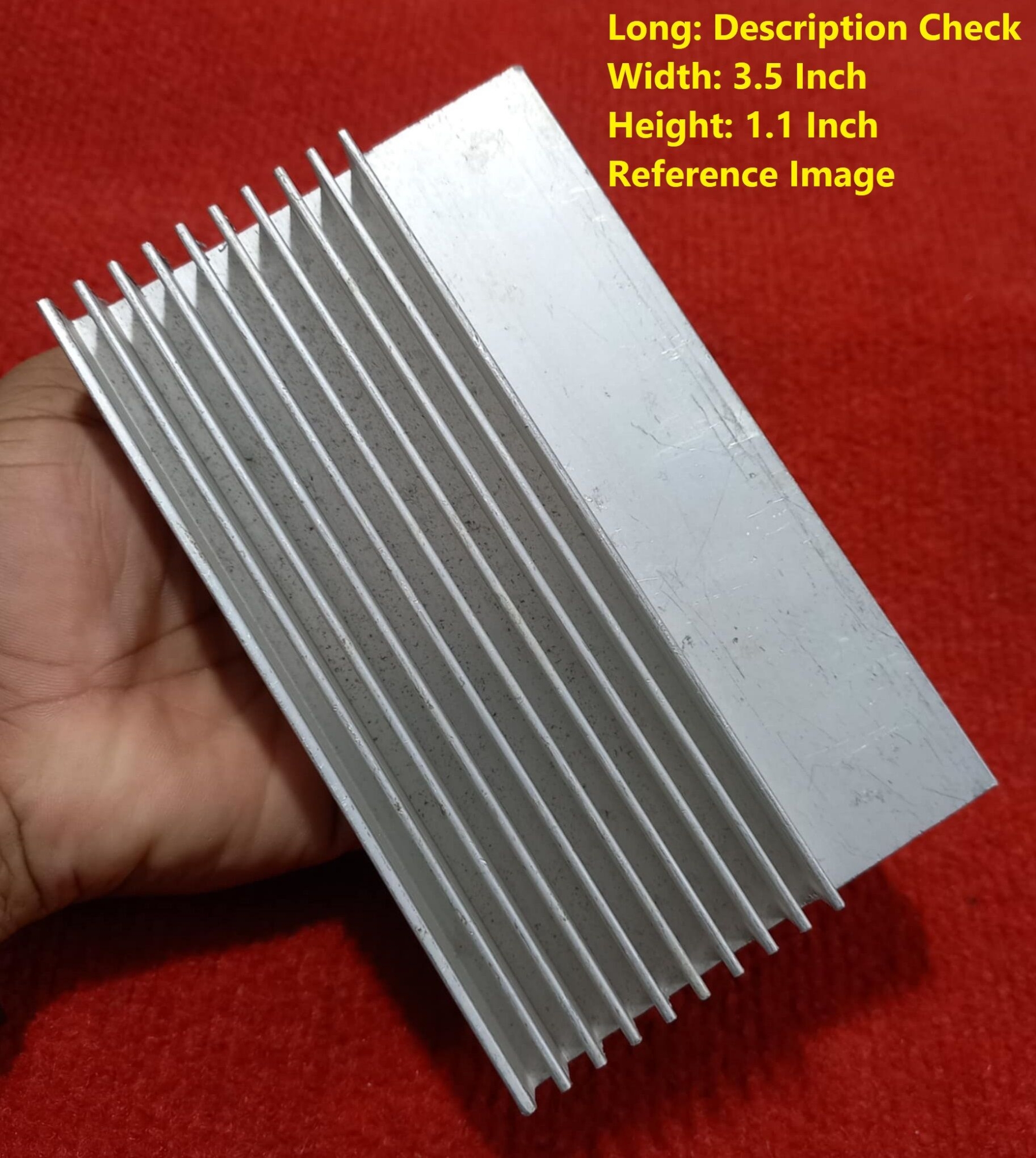 Picture of Redouble Side Finned Aluminum Heatsink 4.25 Inch Aluminum Heatsink 4.25×3.5×1.1 Inch Aluminium Heat Sink Cooling Radiator Silver Tone 4.25 Inch Aluminum Heat Sink For Inverter Transistor IC Tools Sets 4.25 Inch Heatsinks