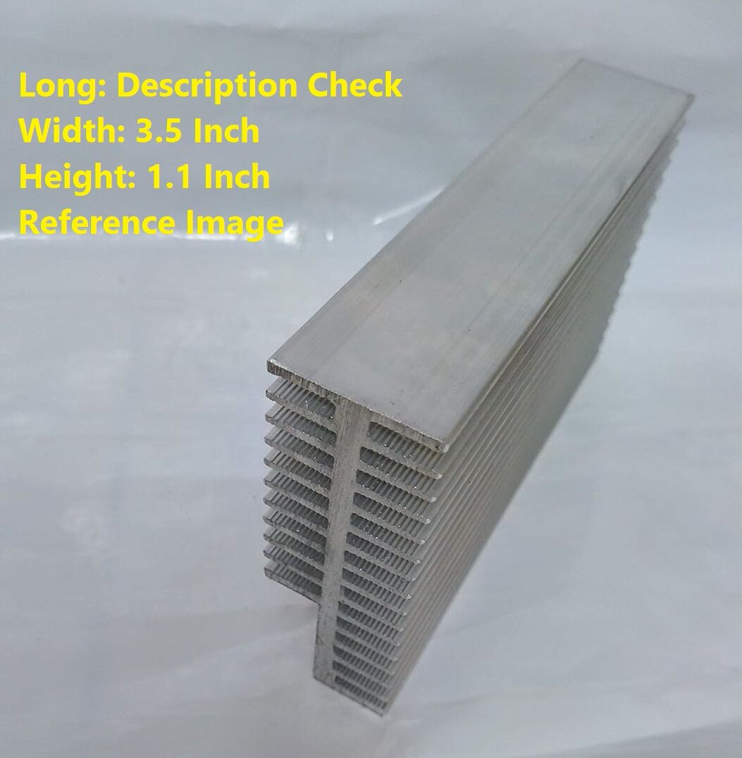 Picture of Redouble Side Finned Aluminum Heatsink 4.25 Inch Aluminum Heatsink 4.25×3.5×1.1 Inch Aluminium Heat Sink Cooling Radiator Silver Tone 4.25 Inch Aluminum Heat Sink For Inverter Transistor IC Tools Sets 4.25 Inch Heatsinks