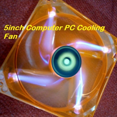 Picture of Heavy 5″ Inch 12V Computer Cooling Fans 5 Inches DC 12V 127mm Heatsink Cooler Cooling Fan Radiator Heat Dissipation Fan With UV LED Cables Connector