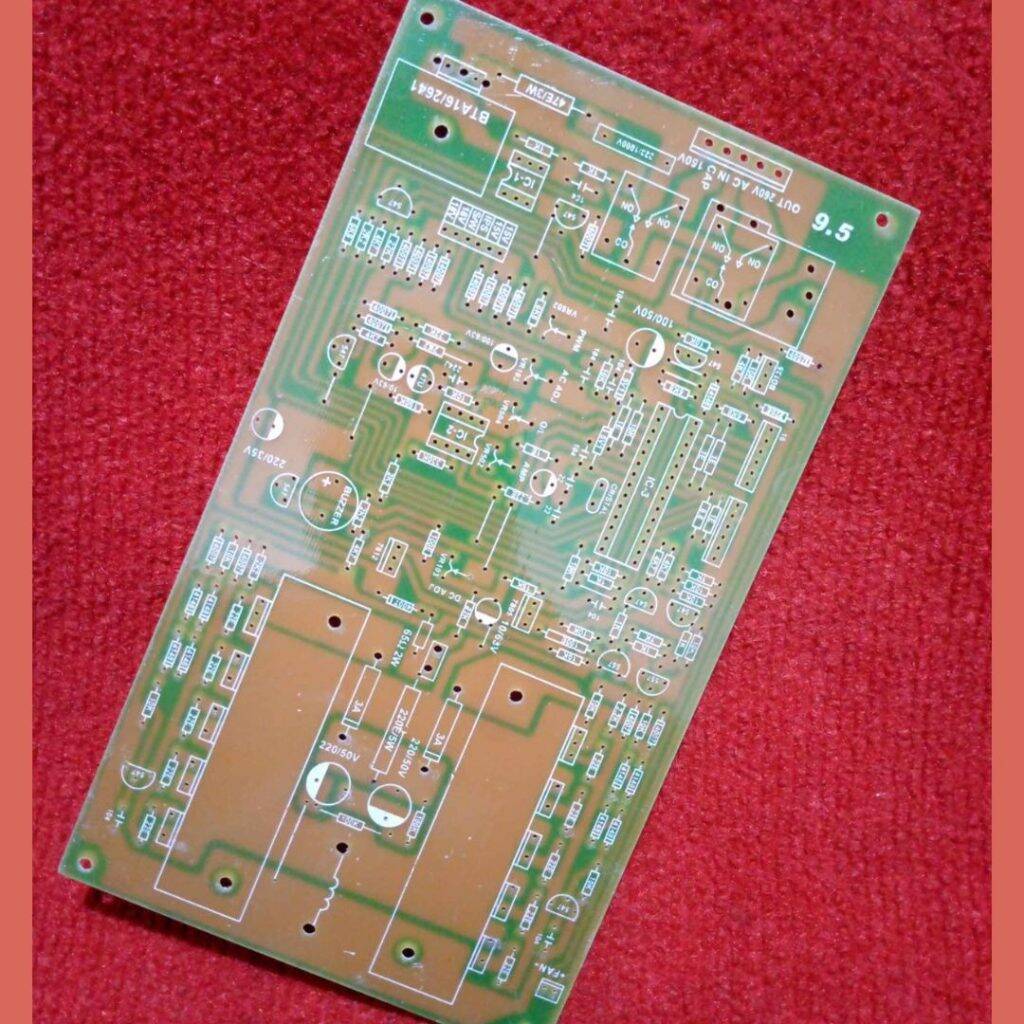 Picture of Empty 9.5 IPS BLANK Board ORGINAL INDIAN GLASS Fiber Copper Clad Board Single Layer 1000VA IPS Inverter Board DC 150V To 280V AC PCB Board Blank 800W Inverter Board For DC 150V IPS Circuit Adapters