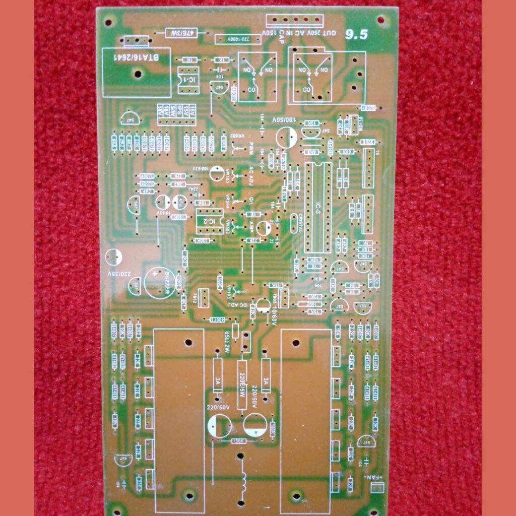 Picture of Empty 9.5 IPS BLANK Board ORGINAL INDIAN GLASS Fiber Copper Clad Board Single Layer 1000VA IPS Inverter Board DC 150V To 280V AC PCB Board Blank 800W Inverter Board For DC 150V IPS Circuit Adapters