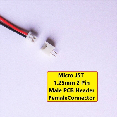 Picture of Micro Connectors 1.25mm Connector 2 Pin Cables FEMALE Connectors Plug & Socket Micro JST 1.25mm 2 Pin Male Female PCB Header Connector