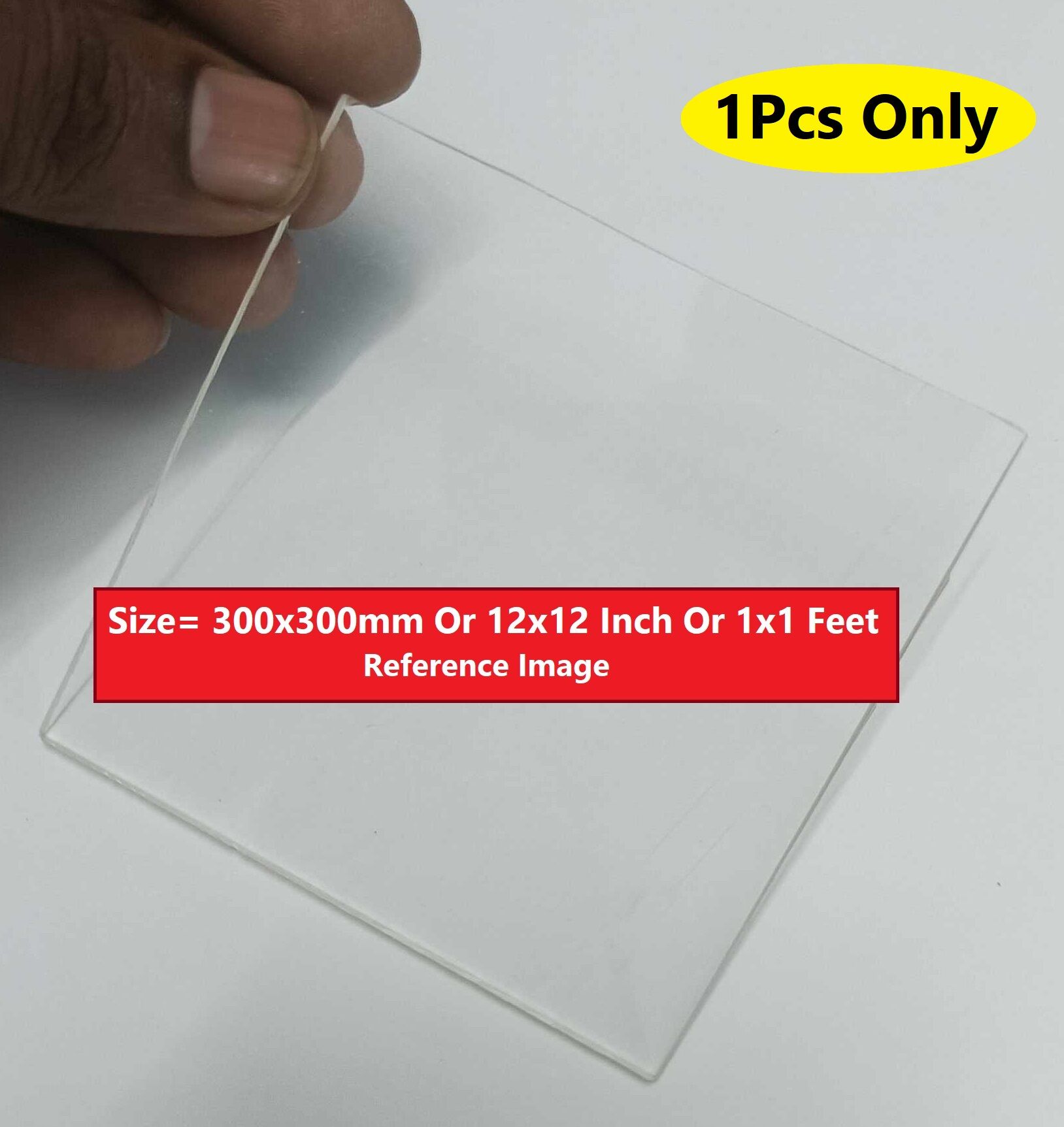 Picture of TRANSPARENT 5mm Acrylic Sheets 5mm Clear Plastic Sheet 5mm Thick Acrylic Sheet 12 Inch Acrylic Sheet Cutting Size 1×1 Feet 5mm Clear Acrylic Plexiglass Clear Perspex Acrylic Sheet