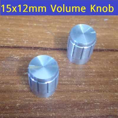 Picture of 2Pcs - 15mm Amplifier Knob 15x12mm Aluminium Alloy Potentiometer Knob Amplifier Volume Knob Knurled Shaft 6mm Hole Amplifier Audio Knob
