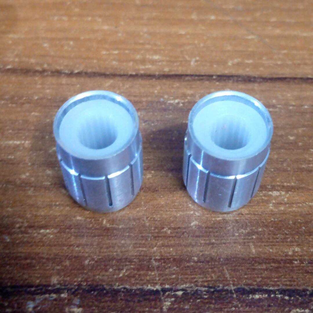Picture of 2Pcs - 15mm Amplifier Knob 15x12mm Aluminium Alloy Potentiometer Knob Amplifier Volume Knob Knurled Shaft 6mm Hole Amplifier Audio Knob