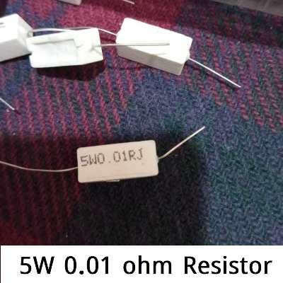 Picture of 5Pcs- 5Watt 0.01 Ohm WIREWOUND Ceramic Cement Power Wirewound Resistor 0.01 Ohm 5Watt Wire Wound  2Pin Leads Fixed Cement