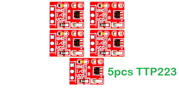 Picture of 5Pcs Red Color TTP223 Capacitive Touch Sensor Module