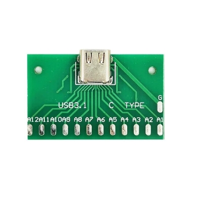 Picture of TYPE-C USB To DIP USB 3.1 Female Socket Type C Connector 24 Pins Breakout PCB Board SMT Type C Female Test Board USB 3.1 With PCB Board 24P Female Connector Adapters Socket Base