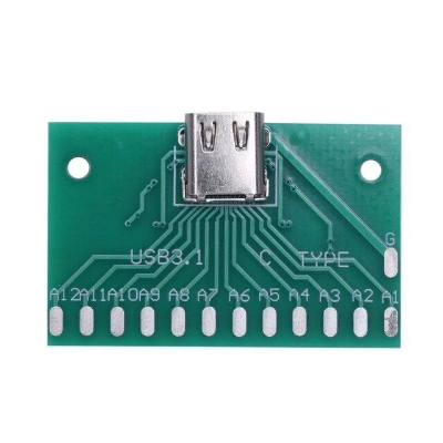 Picture of TYPE-C USB To DIP USB 3.1 Female Socket Type C Connector 24 Pins Breakout PCB Board SMT Type C Female Test Board USB 3.1 With PCB Board 24P Female Connector Adapters Socket Base