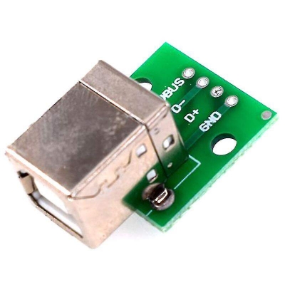 Picture of USB B Breakout Board USB Type B Female Socket Breakout Board 2.54mm Pitch Adapters Connector USB-B To DIP 4 Pin USB B Test Board USB Mother Seat To DIP