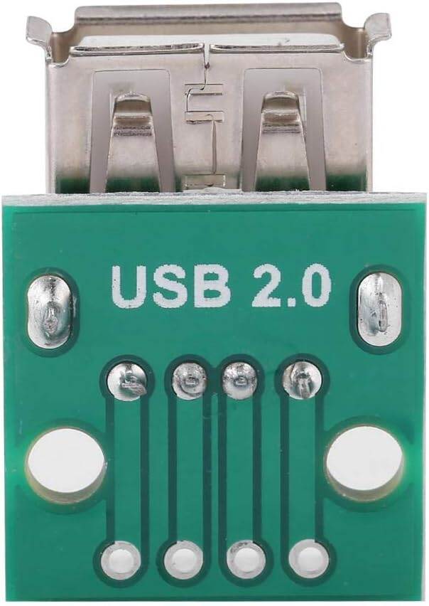 Picture of 4P USB Female Breakout Board USB 2.0 Mother Seat To DIP 4 Pin USB Type A USB Female Socket Breakout Board 2.54mm Pitch Adapters Connector DIP DIY USB Power Supply Breadboard Design