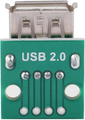 Picture of 4P USB Female Breakout Board USB 2.0 Mother Seat To DIP 4 Pin USB Type A USB Female Socket Breakout Board 2.54mm Pitch Adapters Connector DIP DIY USB Power Supply Breadboard Design