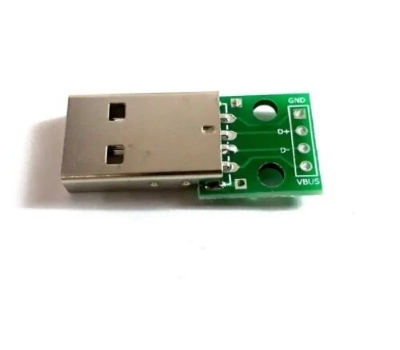 Picture of 4P Male USB Socket USB Breakout Board USB 2.0 To DIP Adapters Male Sockets 4 Pin 2.54mm USB Type A Breakout Board USB 2.0 Male Head To DIP Adapters