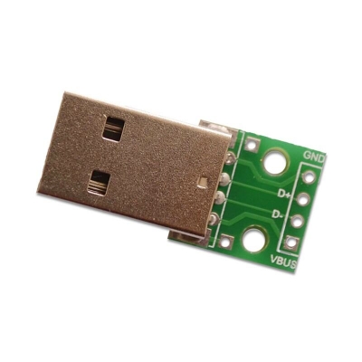 Picture of 4P Male USB Socket USB Breakout Board USB 2.0 To DIP Adapters Male Sockets 4 Pin 2.54mm USB Type A Breakout Board USB 2.0 Male Head To DIP Adapters