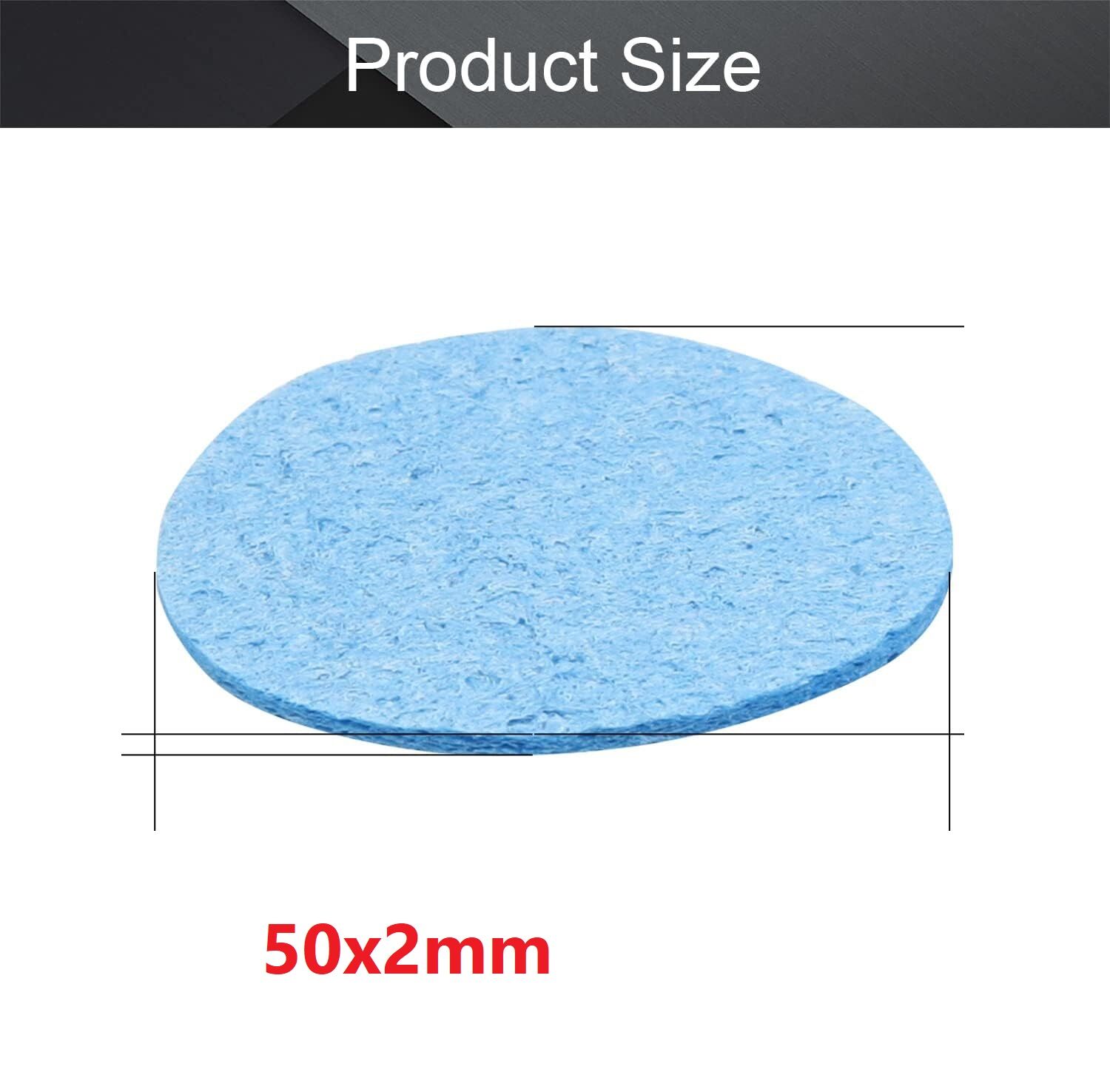 Picture of Blue Round Sponge 50mm Sponge For Soldering Iron Sponge Size 50x2mm ESD Tip Cleaning Sponge ESD Soldering Stations Iron Tip Sponge Cleaner Pads