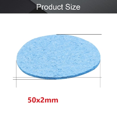 Picture of Blue Round Sponge 50mm Sponge For Soldering Iron Sponge Size 50x2mm ESD Tip Cleaning Sponge ESD Soldering Stations Iron Tip Sponge Cleaner Pads