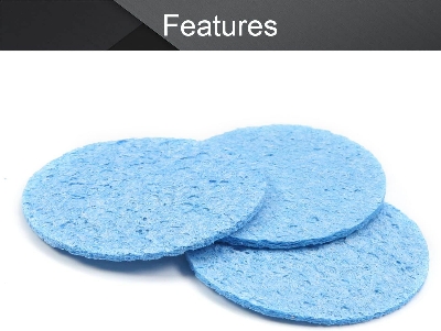 Picture of Blue Round Sponge 50mm Sponge For Soldering Iron Sponge Size 50x2mm ESD Tip Cleaning Sponge ESD Soldering Stations Iron Tip Sponge Cleaner Pads