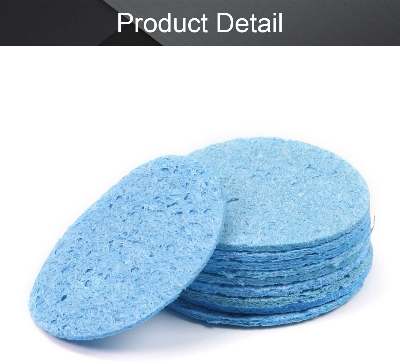 Picture of Blue Round Sponge 50mm Sponge For Soldering Iron Sponge Size 50x2mm ESD Tip Cleaning Sponge ESD Soldering Stations Iron Tip Sponge Cleaner Pads