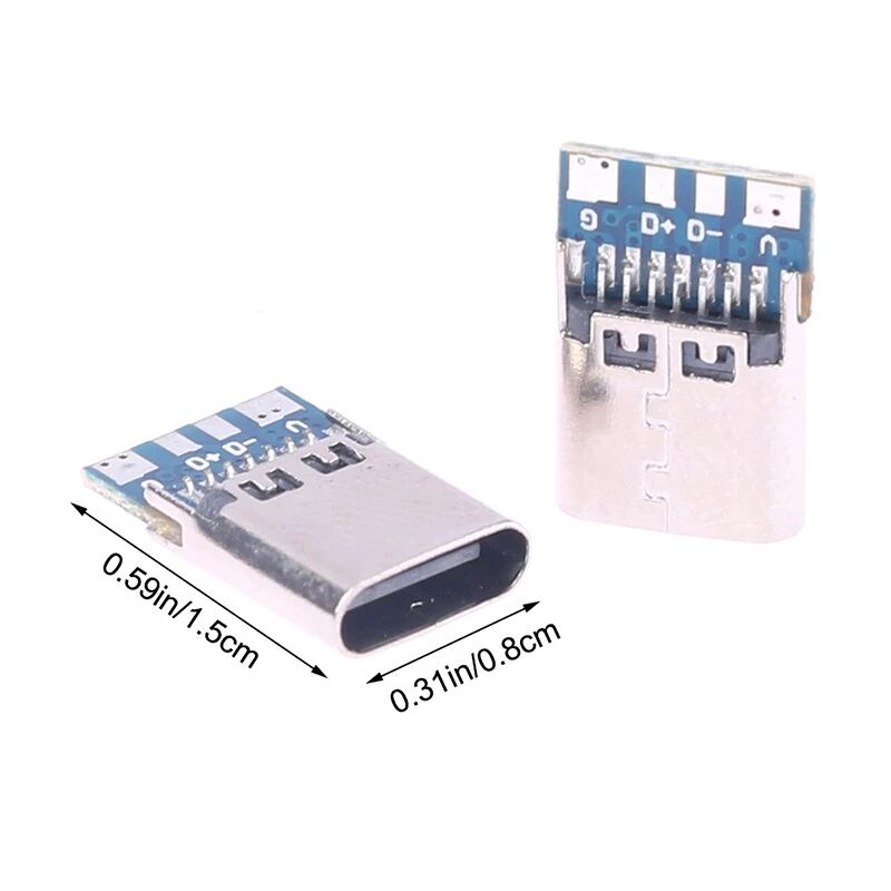 Picture of Type C BREAKOUT Board Connector 14 Pin Female Sockets Type-C Welding Wire 4P With PCB Board Female Seat Charging Data Line Female Head Type C Mother Seat Adapters Type C Connector