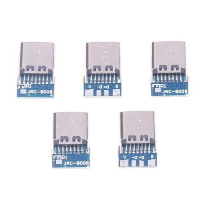 Picture of Type C BREAKOUT Board Connector 14 Pin Female Sockets Type-C Welding Wire 4P With PCB Board Female Seat Charging Data Line Female Head Type C Mother Seat Adapters Type C Connector