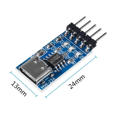 Picture of HW-234 CH340N TYPE-C Interface USB To TTL Serial Port Module CH340N DC 5V 3.3V 5 Pin Leads Header Type C USB To TTL CH340N Module Adapters