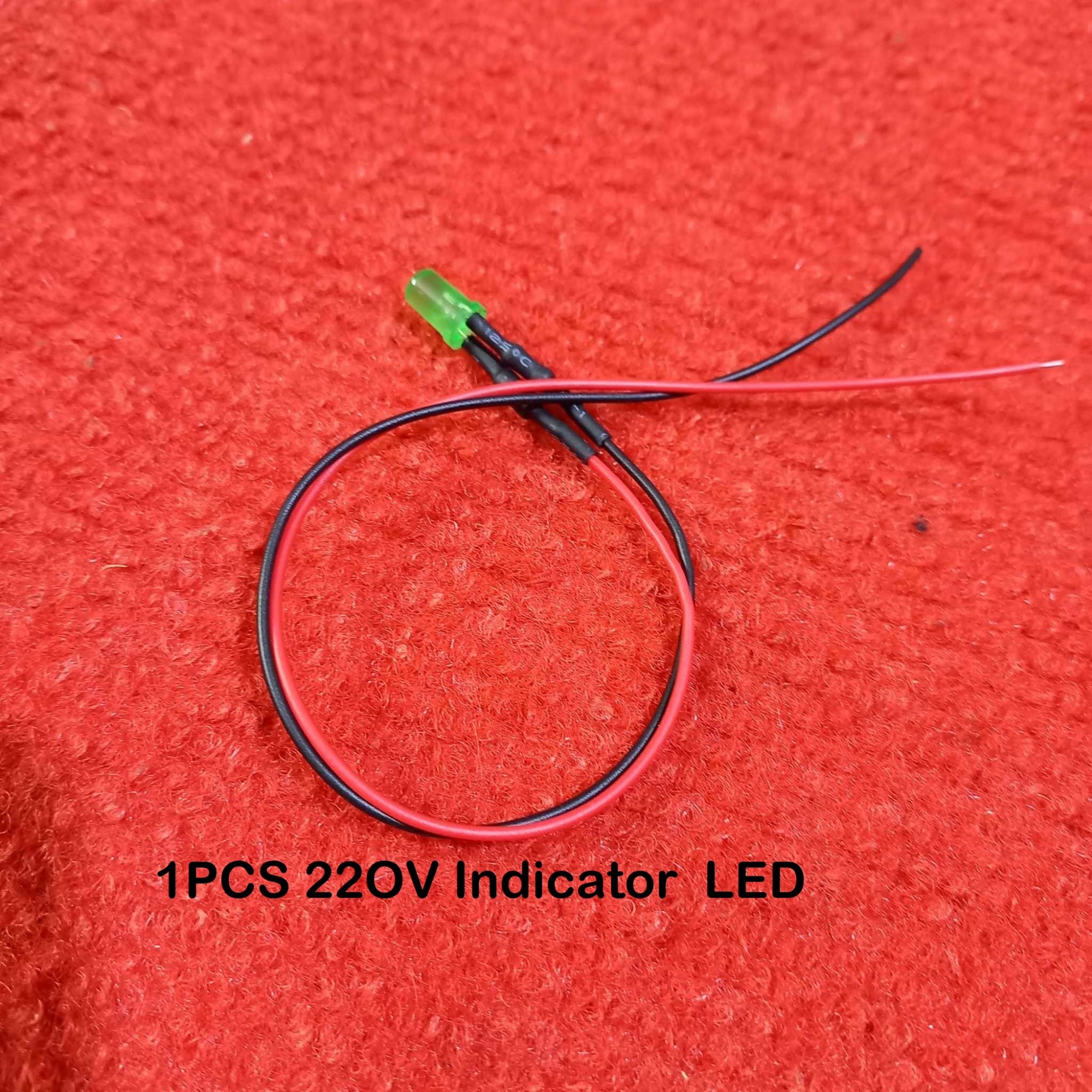 Picture of 220V GREEN 5mm LED Light Indicator 110-220V 5mm Welding Line Indicator Signal LED Light Emitting Diodes 5mm Green LED Light Bulbs 220V Indicator With Cables