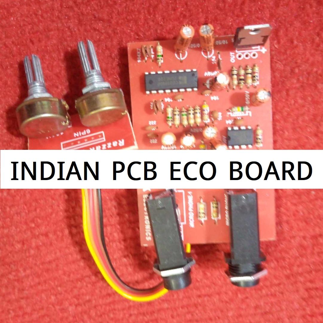 Picture of INDIAN PCB 2CH PT2399 Echo Amplifier Board 4.5V-5.5V Audio Circuit Board for Subwoofers, DIY Sound Projects