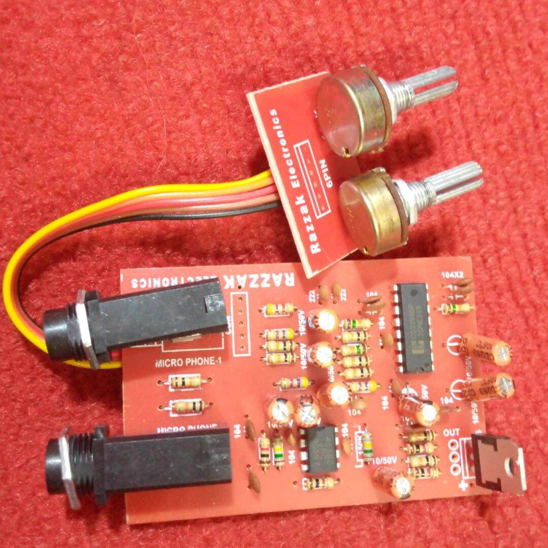 Picture of INDIAN PCB 2CH PT2399 Echo Amplifier Board 4.5V-5.5V Audio Circuit Board for Subwoofers, DIY Sound Projects