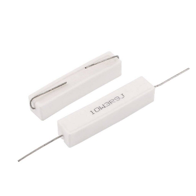 Picture of 5Pcs- 10Watt 3.9 Ohm Resistor WIREWOUND 3.9 Ohm 10W Resistor Ceramic Cement Wirewound Resistor 3.9 Ohm 10 Watt Wire Wound Fixed Cement Resistor 5% Tolerance 2 Pin Leads