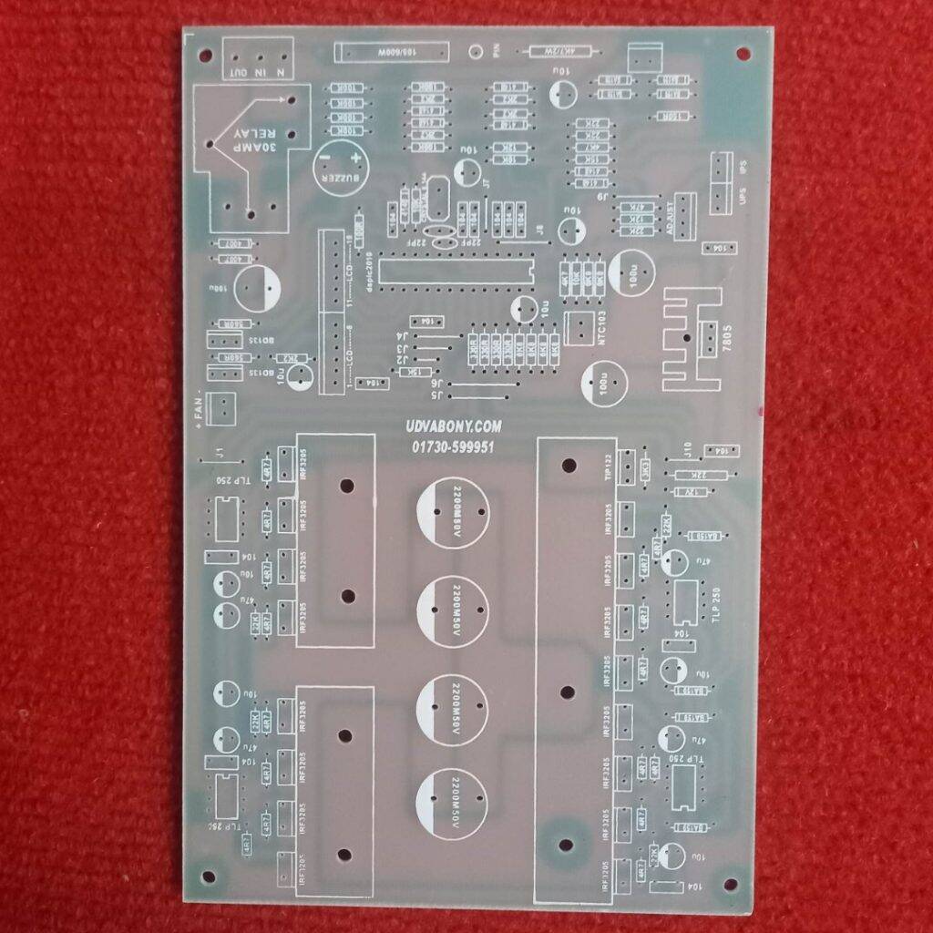 Picture of IPS 16 Transistor EMPTY Board BANGLADESHI GLASS Fiber Copper Clad PCB DSP Pure Sine Wave Board 16 Transistor Single Layer DC 12V 800VA 650W For IPS Inverter EMPTY Board Adapters