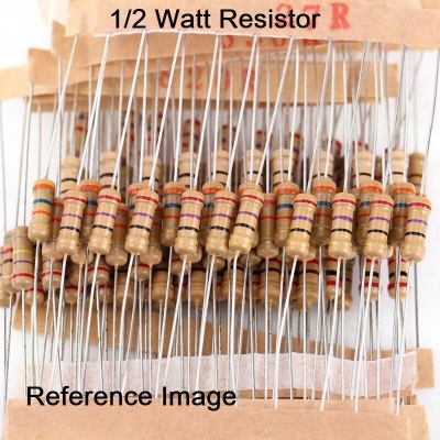 Picture of 50Pcs - 1/2 Watt 47 Ohm Resistor 1/2W 47 Ohm Carbon Film Resistor 47 Ohm Half Watt Resistance 2 Pin Leads Terminals 0.5 Watt 5% Tolerance Fixed Resistors