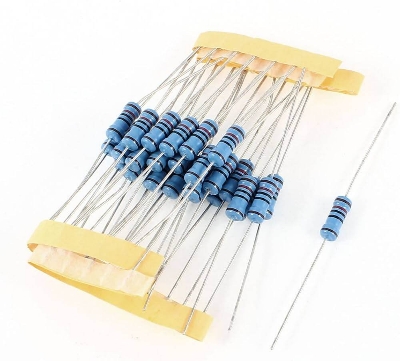 Picture of 50Pcs - Tolerance 1% 560K Ohm COPPER Resistor 560K Resistor Ohm Carbon Film Resistor 560k Ohm 1/4W Resistance 0.25 Watt Fixed Resistors 2 Pin Leads Passive Components Parts