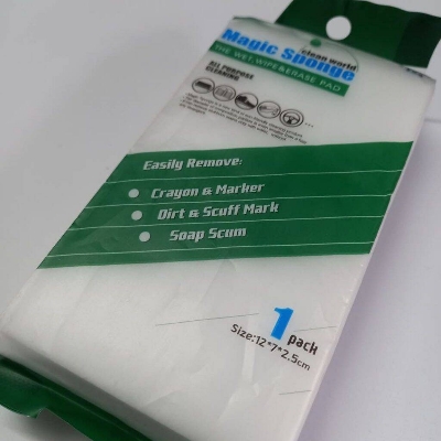 Picture of 120mm Clean World Magic Sponge 12x7x2.5cm Melamine Foam Cleaning Eraser Remove For Kitchen Bathrooms Office Window Shoes Floor Wall All Cleaner Purpose Clean Magic Sponge