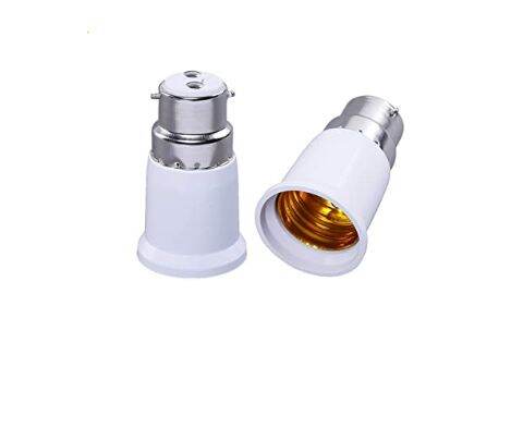 Picture of PIN B22 To E27 Converter Electric Light Bulbs Converter 2 Pin To Patch Holder Converter Lamp Holder B22 2 Pin Converter To E27 Patch Holder For LED Light Bulbs Adapters