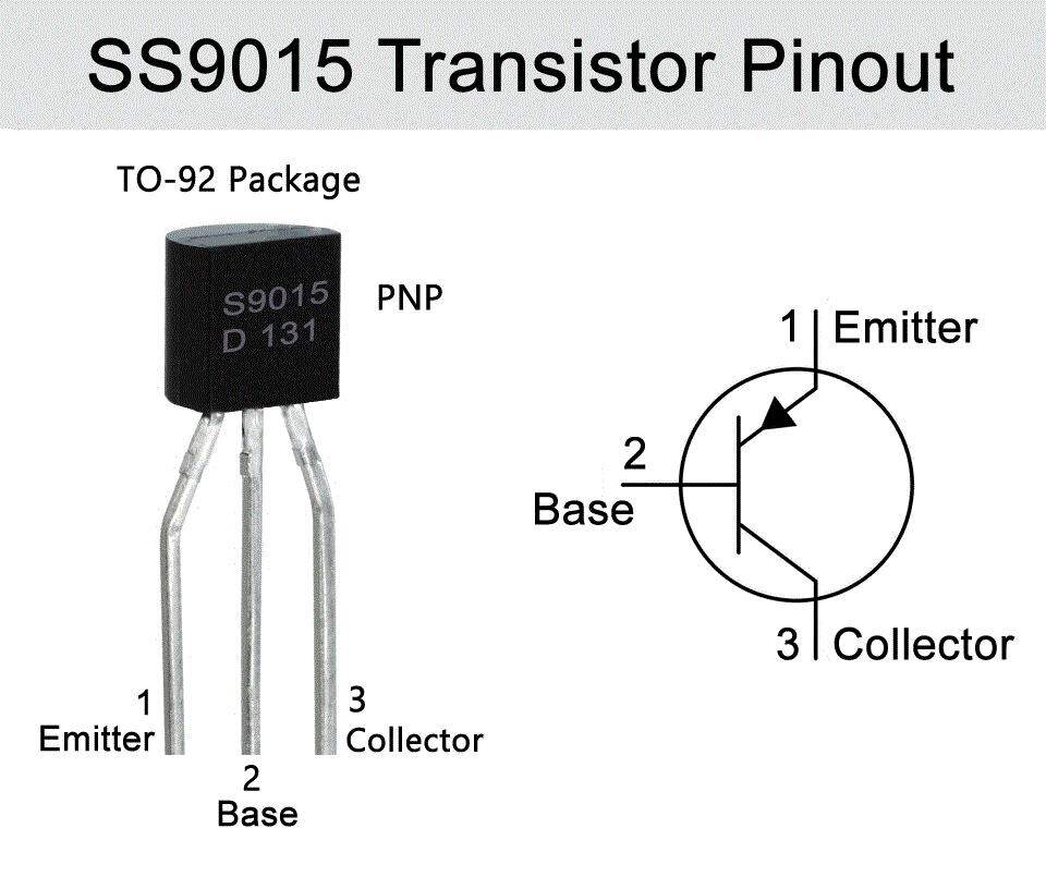 Picture of 25Pcs - SS9015 S9015 PNP Transistor 20V 500mA Transistor TO-92 Package S9015 Transistor PNP Small Signal Transistor 3 Pin Leads