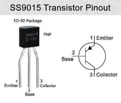 Picture of 25Pcs - SS9015 S9015 PNP Transistor 20V 500mA Transistor TO-92 Package S9015 Transistor PNP Small Signal Transistor 3 Pin Leads