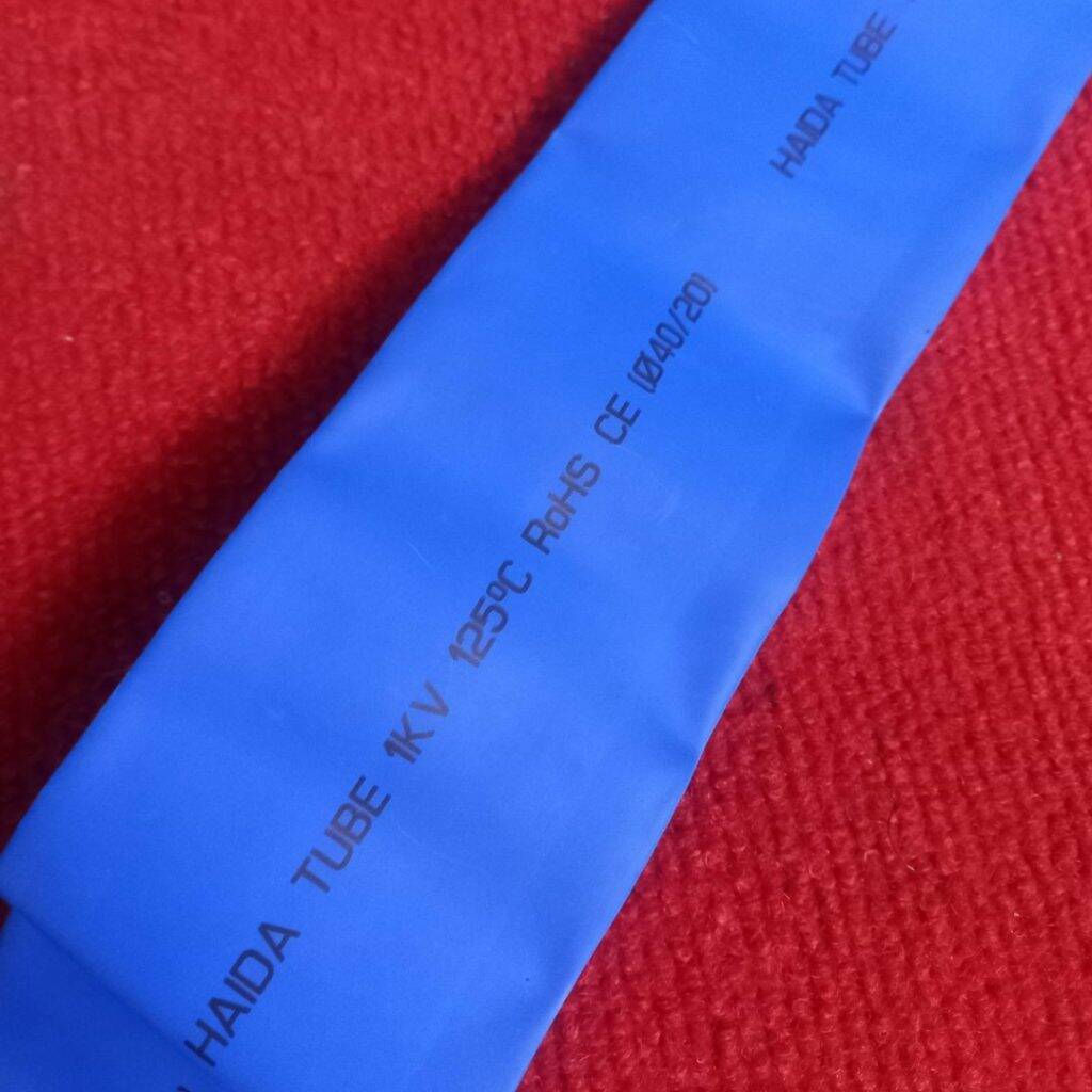 Picture of 1 Feet - 40mm Heat Shrink Tube 40mm BLUE Heatshrink Tubing Shrinkable Wrap Wire Cables Sleeve Set Heat Shrink Φ40mm Wire DIY Cable Connector Repairs Heatshrink Tube Φ40/20mm Size