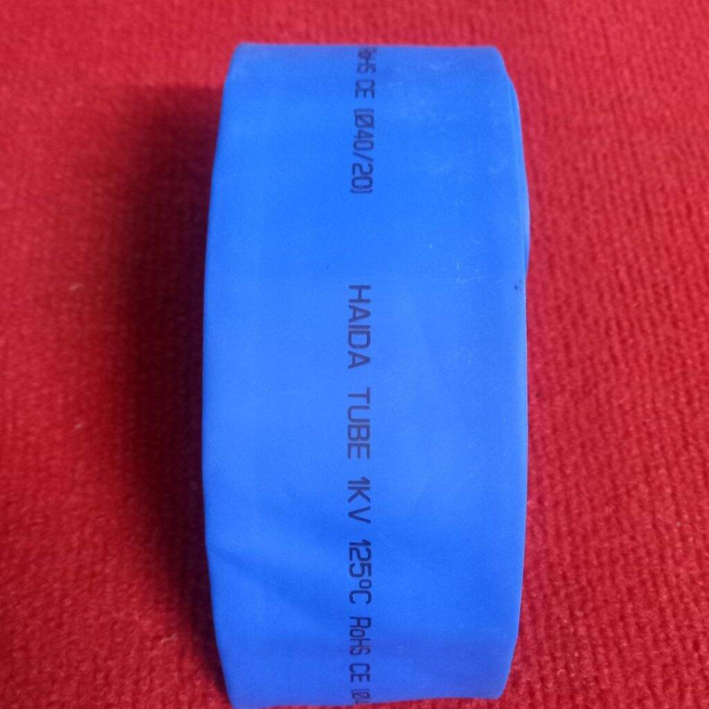 Picture of 1 Feet - 40mm Heat Shrink Tube 40mm BLUE Heatshrink Tubing Shrinkable Wrap Wire Cables Sleeve Set Heat Shrink Φ40mm Wire DIY Cable Connector Repairs Heatshrink Tube Φ40/20mm Size