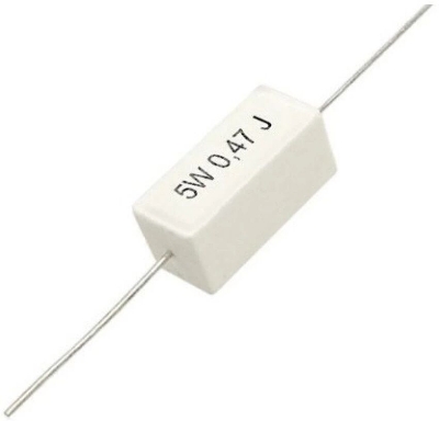 Picture of 5Pcs - 5W 0.47 Ohm WIREWOUND Resistor 5W 0.47 Ohm Resistor Ceramic Cement Wirewound Resistor 0.47 Ohm Resistor 5Wt Wire Wound 2Pin Leads Fixed Cement Resistor 5% Tolerance