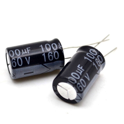 Picture of 3Pcs - 100uF 160V Capacitor RADIAL Electrolytic Capacitor 100uF Capacitor 160V 100uF Capacitor Radial Polarized Aluminum 100uF Electrolytic Capacitors 2 Pin Leads