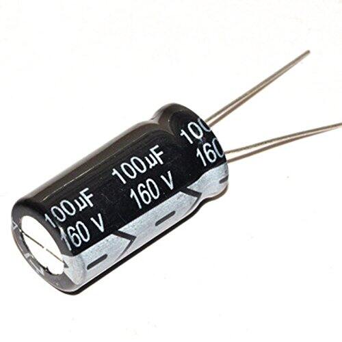 Picture of 3Pcs - 100uF 160V Capacitor RADIAL Electrolytic Capacitor 100uF Capacitor 160V 100uF Capacitor Radial Polarized Aluminum 100uF Electrolytic Capacitors 2 Pin Leads