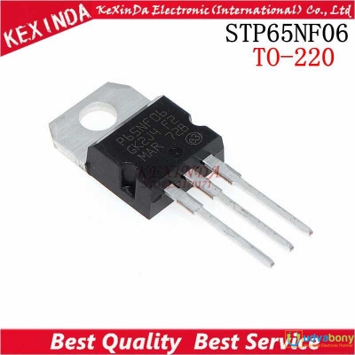Picture of Medium Quality STP65NF06 P65NF06 MOSFET 65N06 Power MOSFET 60A 60V 110W N-Channel TO-220 3 Pin Leads 65NF06 MOSFET Transistor Power MOS Field Effect Transistor