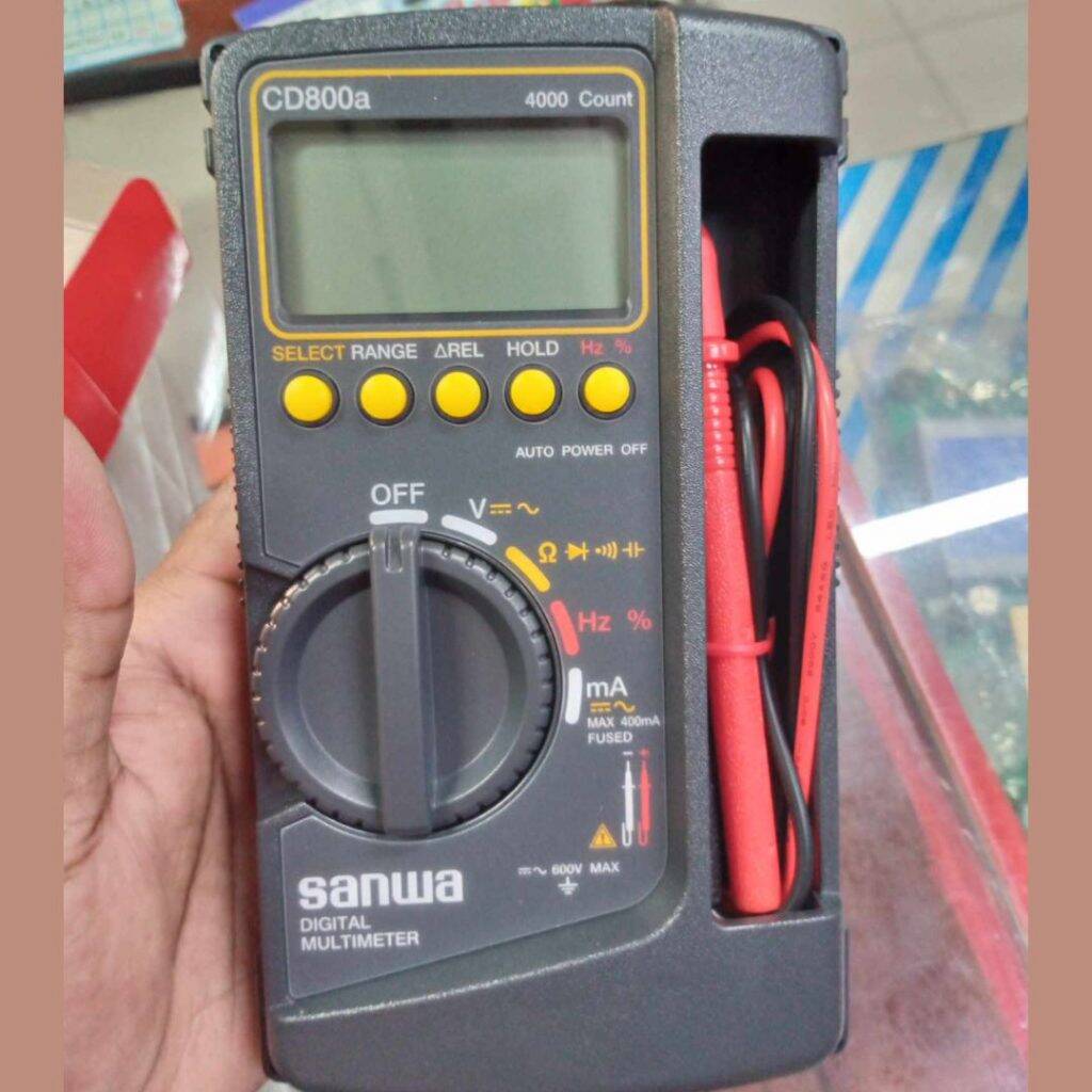 Picture of SANWA CD800A Digital Multimeter 4000 Count High Contrast With Tough Body Cover High Simulation Digital Multimeter CD800A SANWA Multimeter Tester Tools CD800A Multimeter