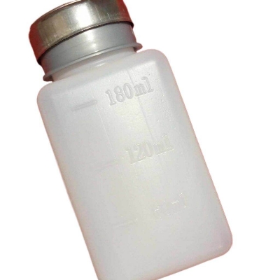 Picture of 180mL Metal Head 180mL FLUID DISPENSER Plastic Press Empty Bottle For Soldering Repair Tools Solvent Pump Flux Liquid PCB Cleaner Thinner Bottle