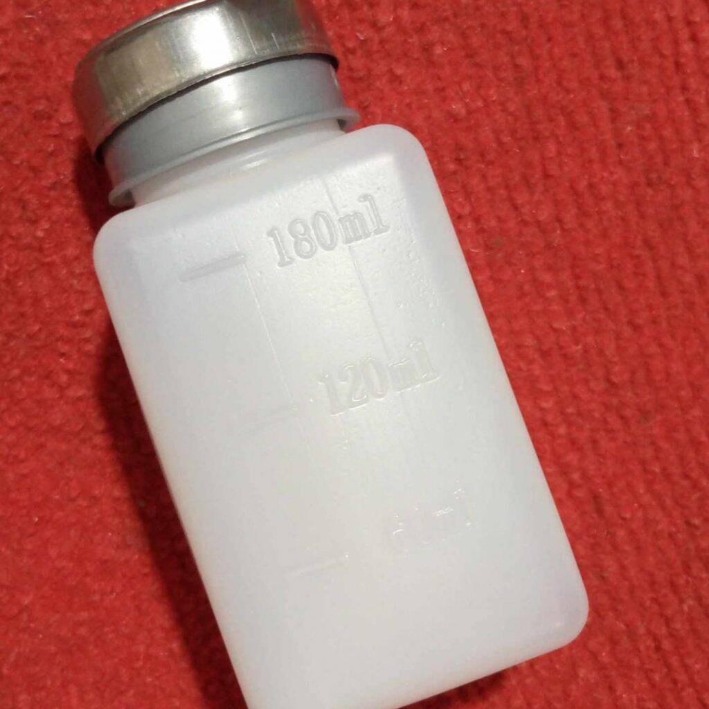 Picture of 180mL Metal Head 180mL FLUID DISPENSER Plastic Press Empty Bottle For Soldering Repair Tools Solvent Pump Flux Liquid PCB Cleaner Thinner Bottle